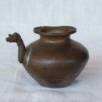 Rare Hindu Worship Bronze Holy Water Pot (Kindi) from India. Beautiful Patina