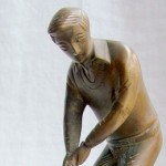 Rare Vintage Bronze Golfer Statue/Trophy Sports Collectible British Era 